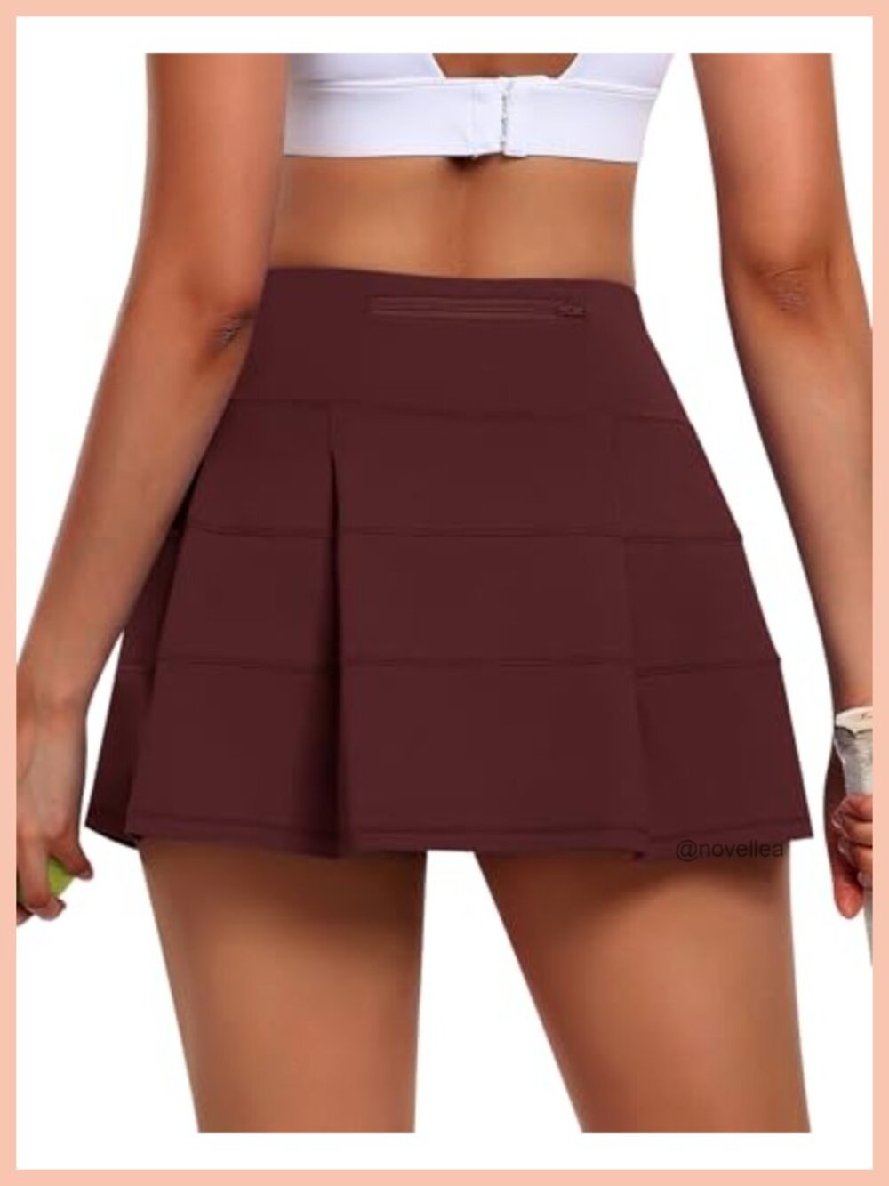 Pleated Tennis Skort with Shorts High Waist Golf Pickleball Athletic Skirt